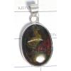 KPLL09148 New Design German Silver Petrifywood Pendant