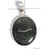 KPLL09154 Handcrafted White Metal Rainbow Obsidian Pendant