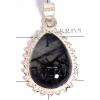 KPLL09168 Wholesale German Silver Black Rutil Pendant