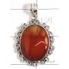 KPLL09181 German Silver Cornelian Gemstone Pendant