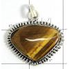 KPLL09187 German Silver Tiger Eye Gemstone Pendant