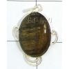 KPLL09189 White Metal Jewelry Tiger Eye Pendant