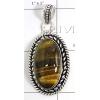 KPLL09192 German Silver Tiger Eye Gemstone Pendant