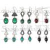 KWLL09057 Wholesale lot of 10 pc Mix Stone White Metal Earrings