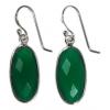 SAELS01063 Green Onyx Earrings 925 Sterling Silver