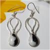 SAELS04017 Peanut Wood Jasper Earrings 925 Sterling Silver