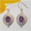 SAELS04024 Amethyst Earrings 925 Sterling Silver