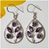 SAELS04032 Amethyst Earrings 925 Sterling Silver