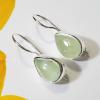 SAEMK08006 Green Prehnite Cab Gemstone Sterling Silver Earring Handmade Collection