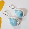 SAEMK08009 925 Sterling Silver Glorious Look Blue Larimar Earrings