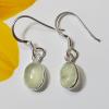 SAEMK08029 Trendy 925 Sterling Silver Handmade Prehnite Gemstone Bezel Earrings