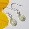 SAEMK08031 Gorgeous Cabochon Gemstone Handmade Prehnite Gemstone Earrings 925 Sterling