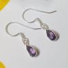 SAEMK08032 Sterling Silver Bezel Amethyst Earrings Cut Gemstone Collection