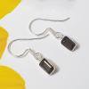 SAEMK08033 Look Natural Cut Gemstone Smoky Quartz Earrings 925 Sterling Silver