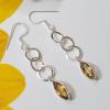 SAEMK08036 Natural Faceted Cut Citrine Gemstone Designer Earrings 925 Sterling Silver