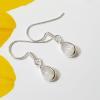 SAEMK08042 Natural Blue Fire Moonstone Gemstone Earring Solid 925 Sterling Silver