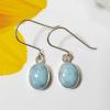 SAEMK08056 Beautiful Handmade Plain Setting Larimar Earrings 925 Sterling Silver