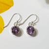 SAEMK08058 Amazing Round Shape Design Handmade Amethyst Gemstone Silver Earrings