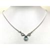 SANLS01005 Blue Topaz Necklace 925 Sterling Silver