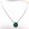 SANLS01008 Green Onyx Necklace 925 Sterling Silver