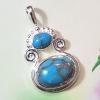 SAPMK08021 Beautiful Blue Copper Turquoise Wholesale Pendant 925 Sterling Silver