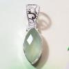 SAPMK08029 Checker Cut Prehnite 925 Sterling Silver Pendants