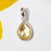 SAPMK08077 Party Look Natural Cut Gemstone Citrine Pendant 925 Sterling Silver