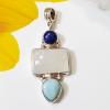 SAPMK08081 Gorgeous Three Cut Stone Handmade Pendants 925 Sterling Silver