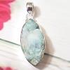 SAPMK08095 Rough Gemstone Larimar Pendant 925 Sterling Silver