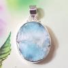 SAPMK08099 Natural Larimar Rough Gemstones Fashionable Pendants Sterling Silver