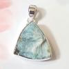 SAPMK08110 Plain Setting Rough Larimar Sterling Silver Handmade Collection Pendant