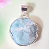 SAPMK08114 Elegant Natural Larimar Rough Gemstone Sterling Silver Pendant