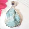 SAPMK08117 Pretty Look Sterling Silver Rough Larimar Gemstone Silver Pendant Wholesale