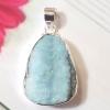 SAPMK08118 Awesome 925 Sterling Silver Rough Larimar Handmade Wholesale Pendant