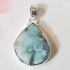 SAPMK08120 Rough Gemstone Larimar Pendant 925 Sterling Silver