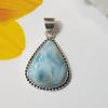 SAPMK08135 Gorgeous Larimar Gemstone 925 Sterling Plain Silver Design Pendants