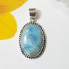 SAPMK08137 Classic New Design Plain Setting Larimar Pendants 925 Sterling Silver