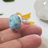 SARMK08007 Adjustable Gorgeous Look Larimar Gemstone Light Weight Ring 925 Sterling Silver