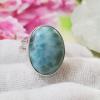 SARMK08018 Adjustable Glorious Look Blue Larimar Rings 925 Sterling Silver Plain Setting