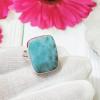 SARMK08025 Adjustable 925 Silver Cab Gemstones Larimar Gemstone Designer Ring Wholesale