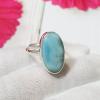 SARMK08039 Adjustable Larimar Cab Charm Gemstone Made in 925 Silver Plain Ring