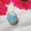 SARMK08043 Adjustable Dazzling Bezel Larimar Ring 925 Sterling Silver Company Made