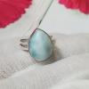 SARMK08050 Adjustable Designer Larimar Gemstone Rings Indian Factory Made With 925 Sterling Silver