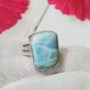 SARMK08053 Adjustable Bezel Larimar Ring 925 Sterling Silver Cab Gemstone Made