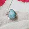 SARMK08065 Adjustable Plain Setting Natural Larimar Gemstone Beauitiful Rings 925 Sterling Silver