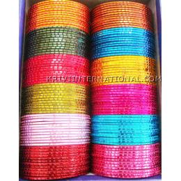 KKKT10041 12 dozen metallic bangles with shining finish and handiwork of paint dots