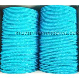 KKKT10046 Metallic blue colour bangles with glitter handiwork