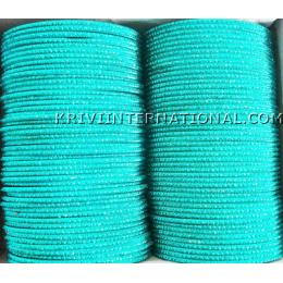 KKKT10050 Metallic sea green colour bangles with glitter handiwork