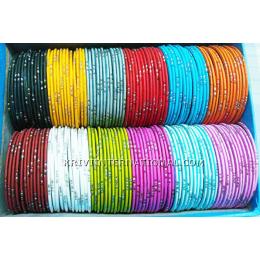 KKLK01037 12 dozen metallic bangles with handpainting in 12 different colours.