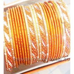 KKLK03068 4 broad and 18 thin metallic bangles